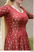  Medieval Castle lady in a dress 1 Castle lady historical clothing red dress upper body 0008.jpg